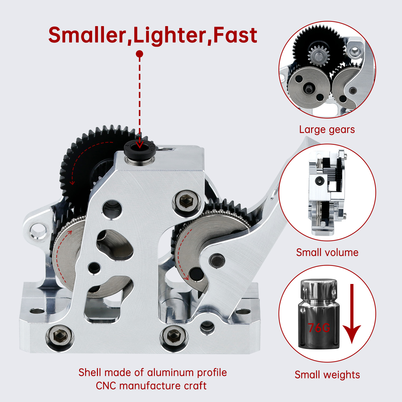 HGX LITE Dual Gear Hard Steel  - Direct Drive Dual Gear Extruder High Speed review and price